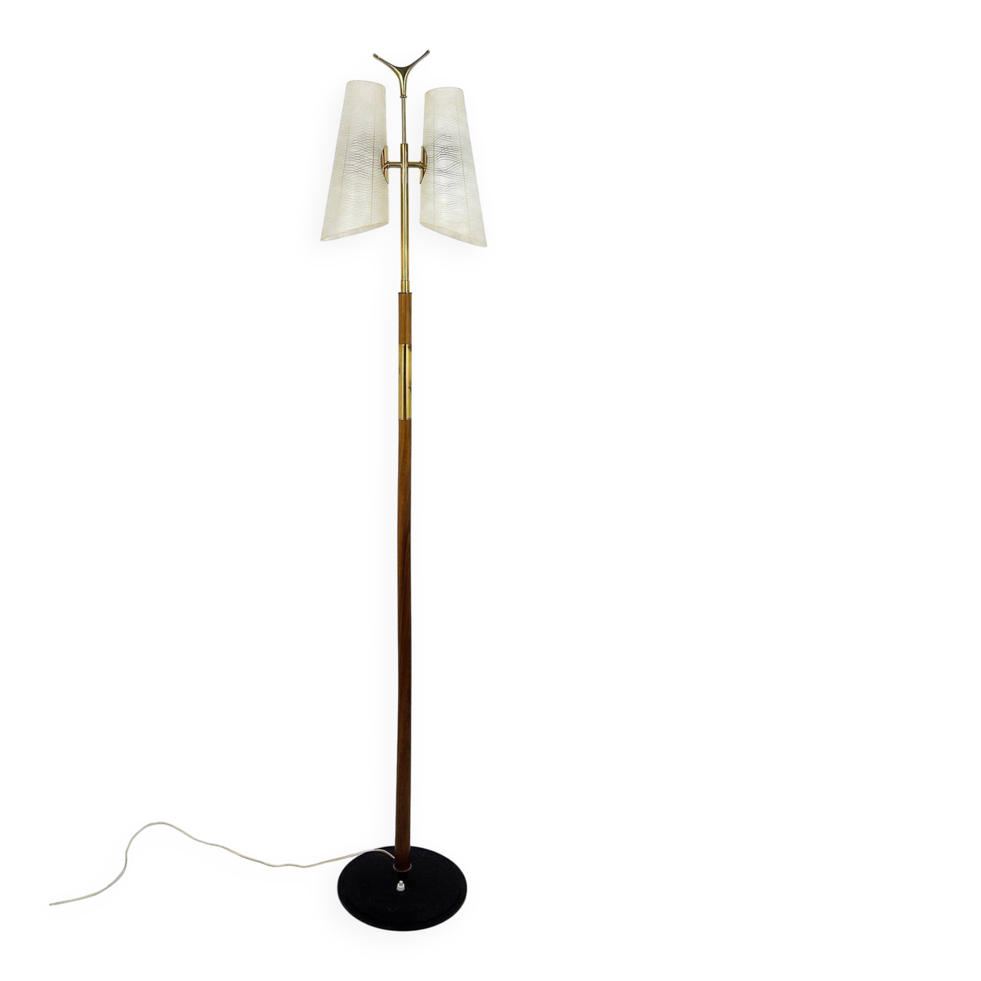 Mid-century brass floor lamp by Rupert Nikoll, Austria, 1950s.