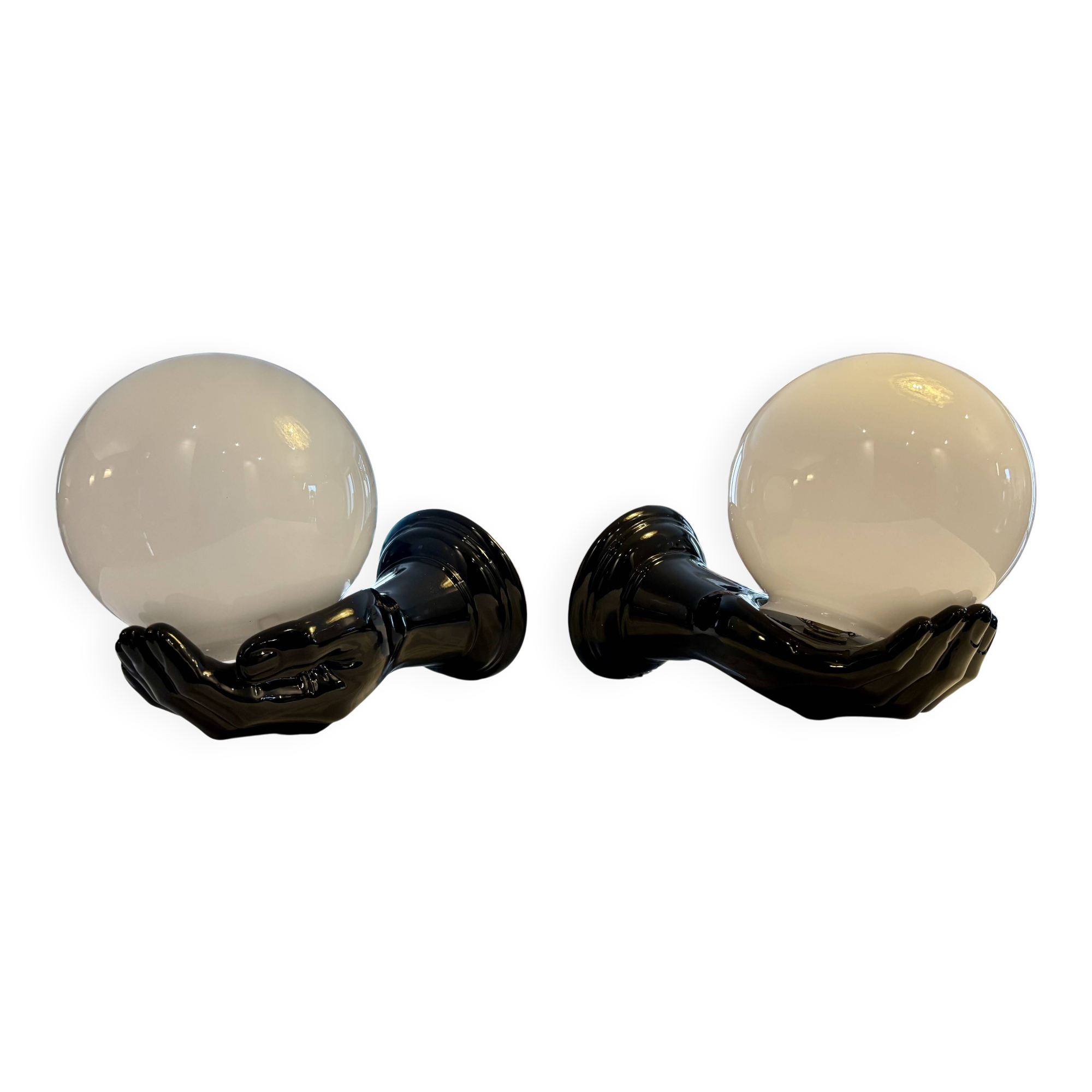 Pair of handmade ceramic wall sconces