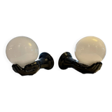 Pair of handmade ceramic wall sconces