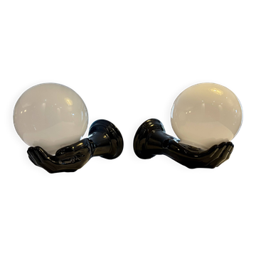 Pair of handmade ceramic wall sconces