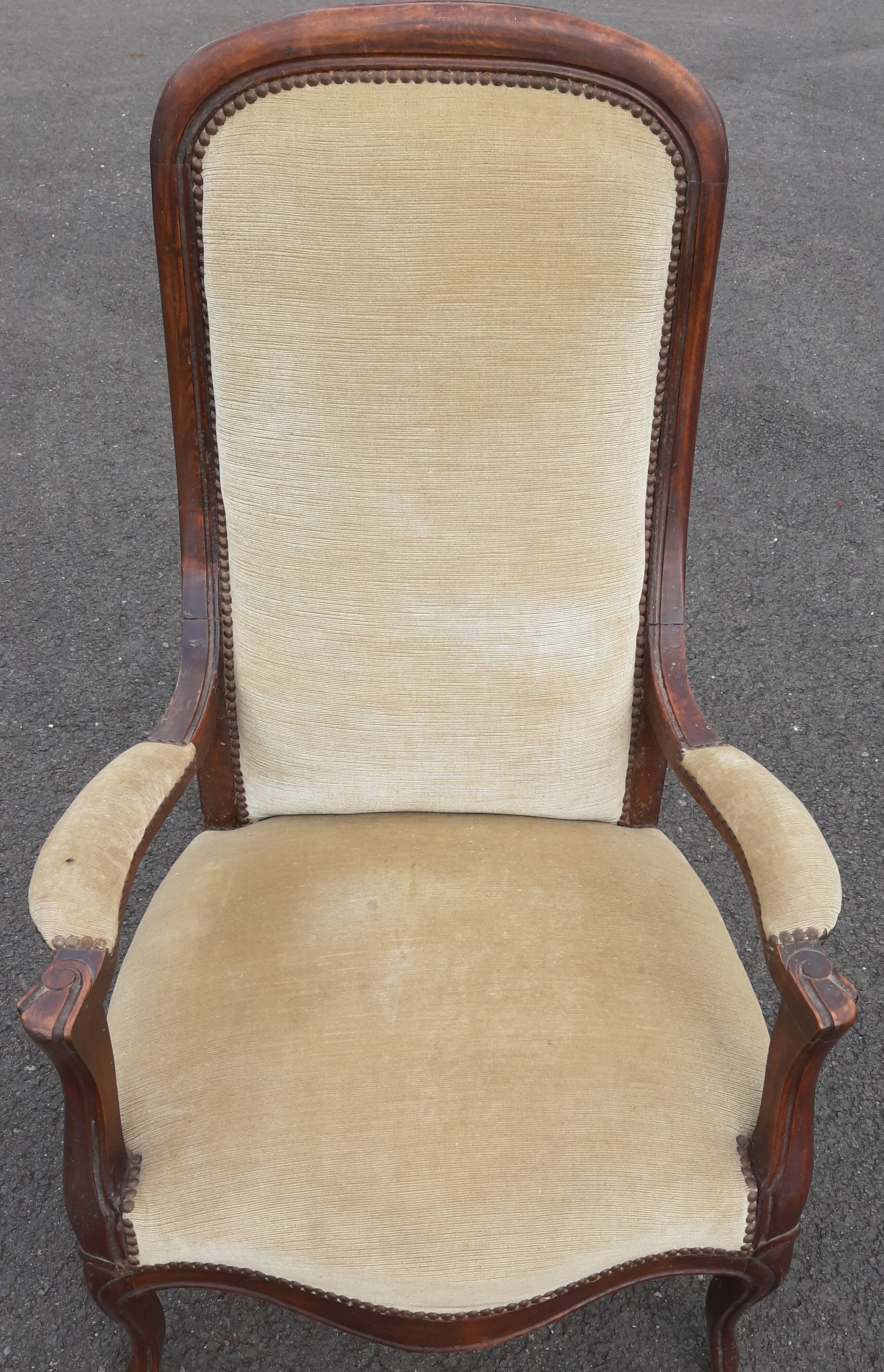 Armchair Voltaire XIX th, mahogany