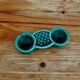 Vintage double salt cellar in green glazed ceramic, 1960s