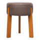 Top quality Leather Pouf 3 Oak legs 1990s