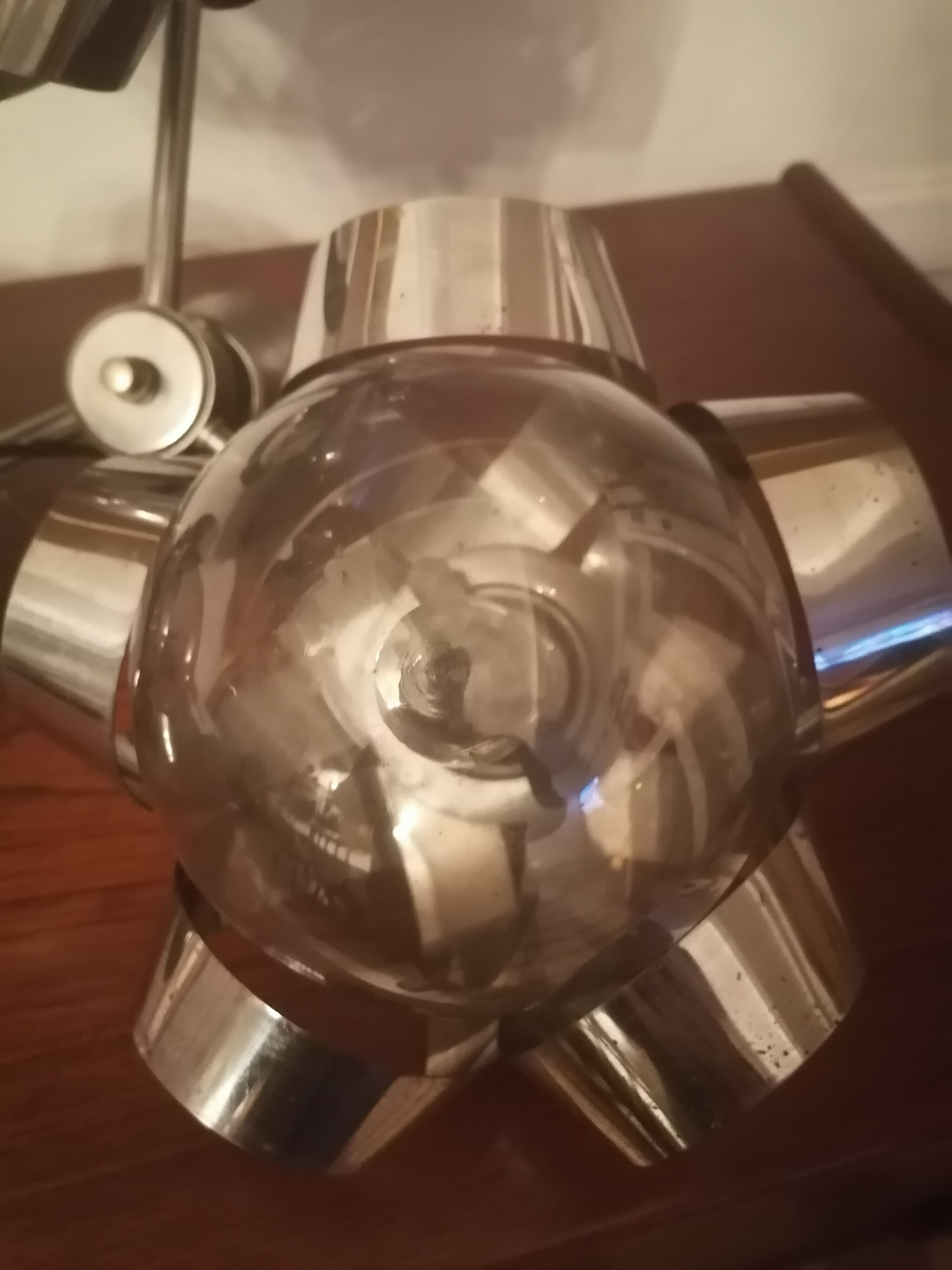 Chandelier chrome flowers 3 balls 1970