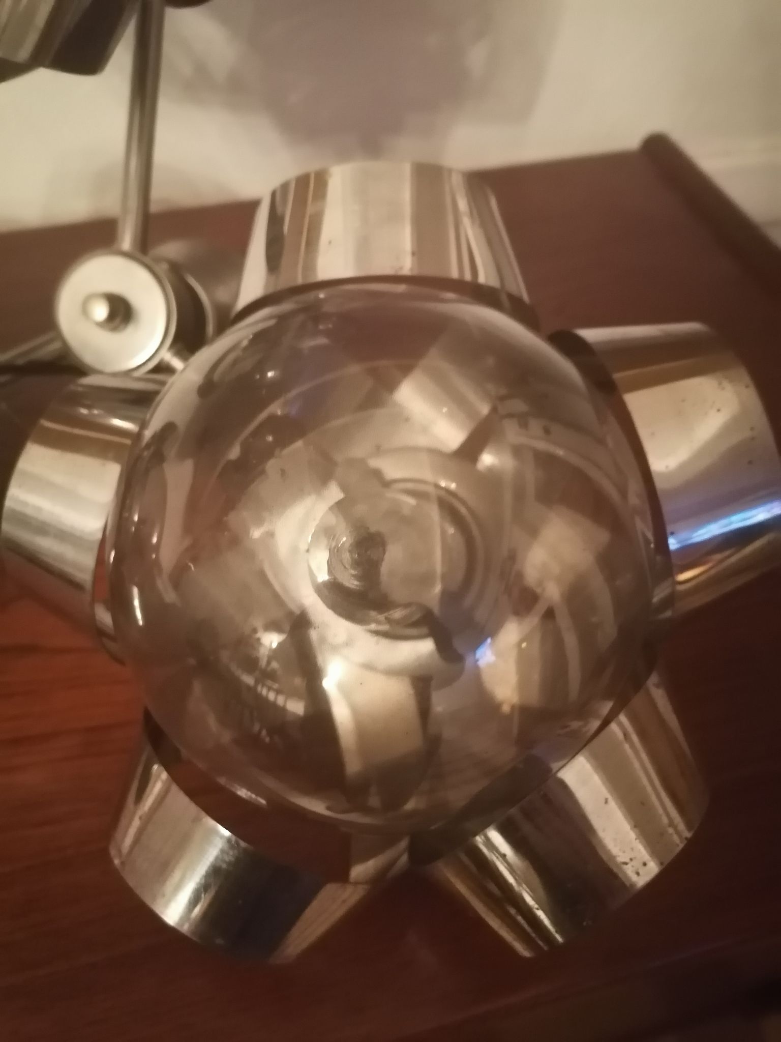 Chandelier chrome flowers 3 balls 1970