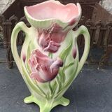 Large slip vase, glazed ceramic, Saint-Clément, France,