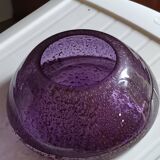 Purple Murano glass pocket bowl with aventurine – attributed to Seguso