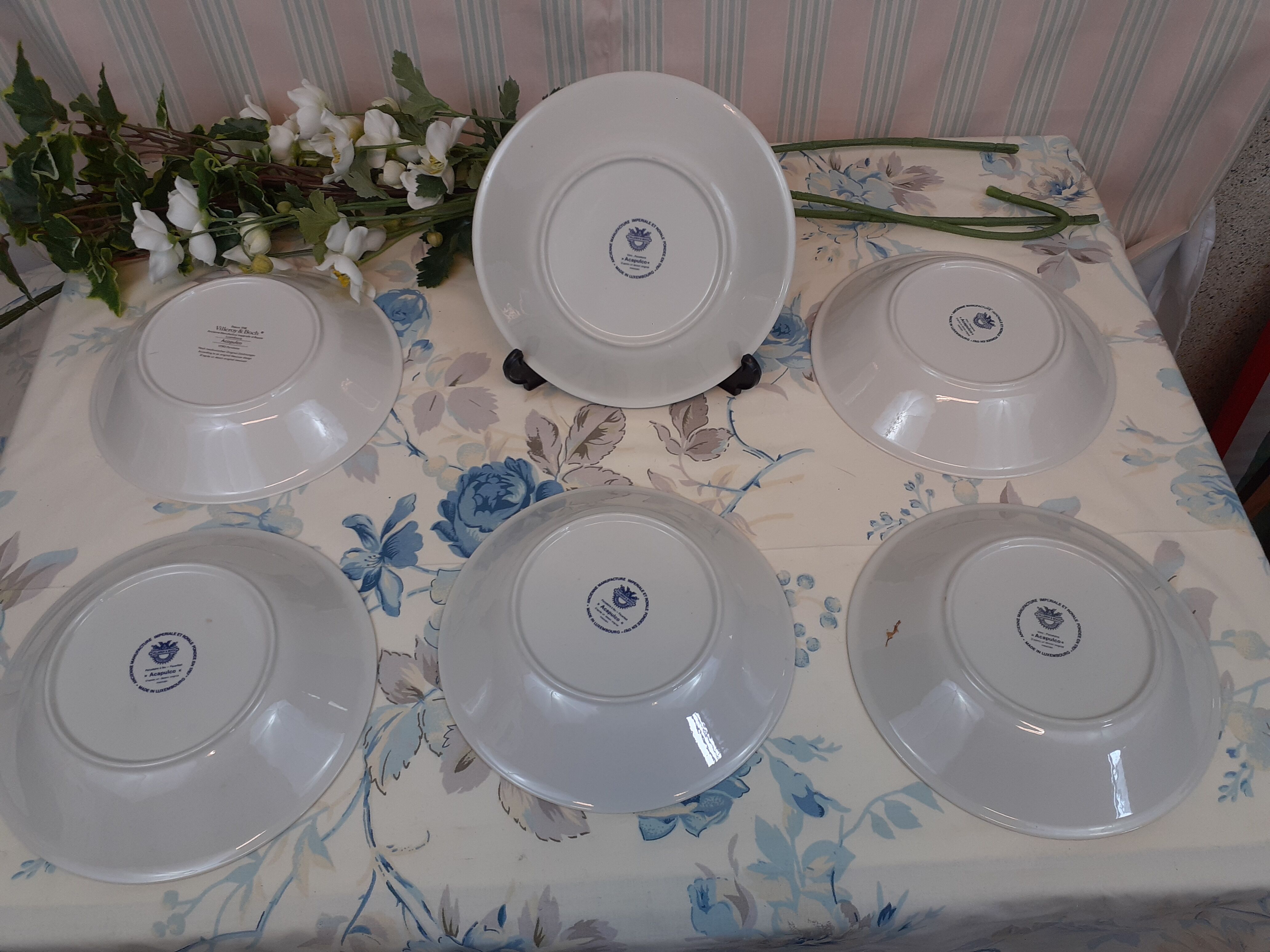Set of 6 hollow plates acapulco villeroy and bocj