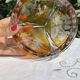 Magnificent Vintage Bohemian Ashtray in Cut Crystal of Yellow Orange