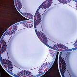 6 Art Deco earthenware dinner plates