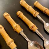 Set of 6 small bamboo spoons