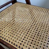 Folding chair occasional chair vintage wooden office chair with cane seat