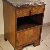 Art Deco walnut bedside table