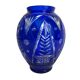 Cobalt blue Bohemian crystal vase from the 20th century.