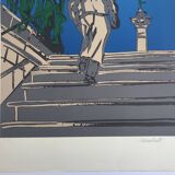 Antonio recalcati, untitled, 1974. original screenprint signed in pencil