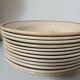 Lot de 12 assiettes creuses vintage motif bordeaux caramel