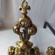 Chenet ancien bronze paire cheminée porte buches
