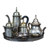 Silver-Plated Coffee Set with Tray, 1920s, Set of 6