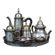 Silver-Plated Coffee Set with Tray, 1920s, Set of 6