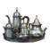Silver-Plated Coffee Set with Tray, 1920s, Set of 6