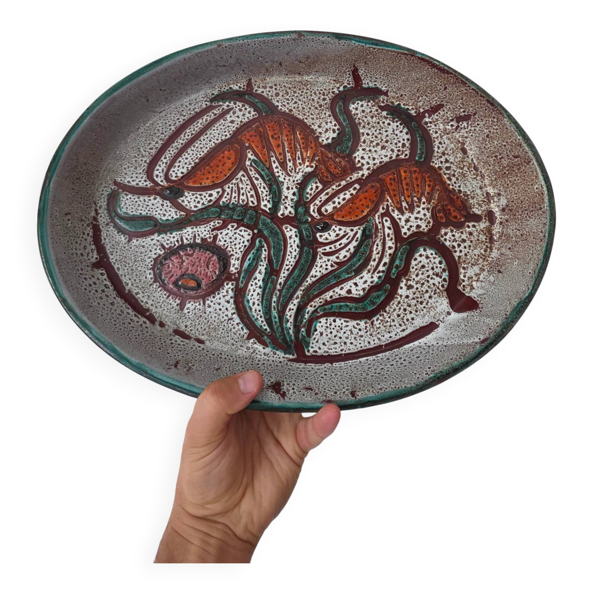 Large dish in the style of Vallauris