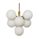 Brass and opaline glass Sputnik chandelier by Kaiser Leuchten