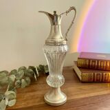 Carafe verre et métal argenté d’Italie