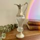 Glass and silver metal carafe from Italy