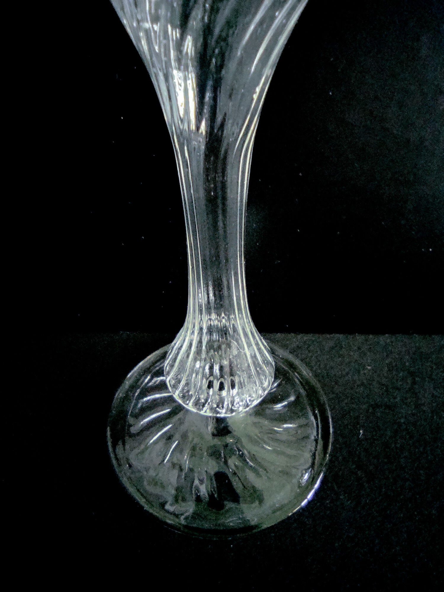 Pair of glass torch candlesticks