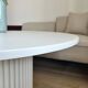 round fluted coffee table in light beige Ø 80 cm