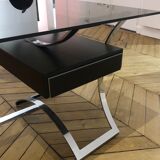 Bureau regency en chrome et cuir de dassas France années 1960