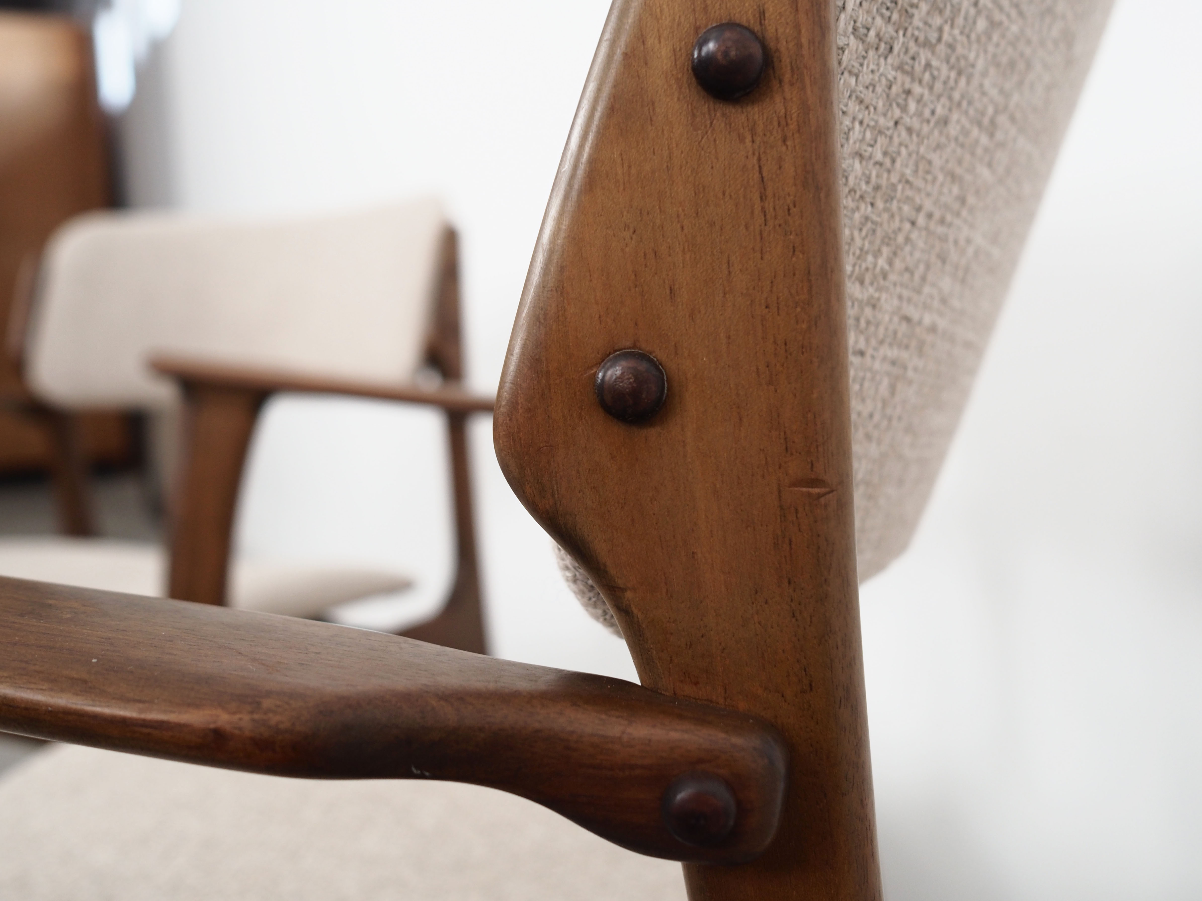 Walnut chairs, Danish design, 1960s, designer: Erik Buch