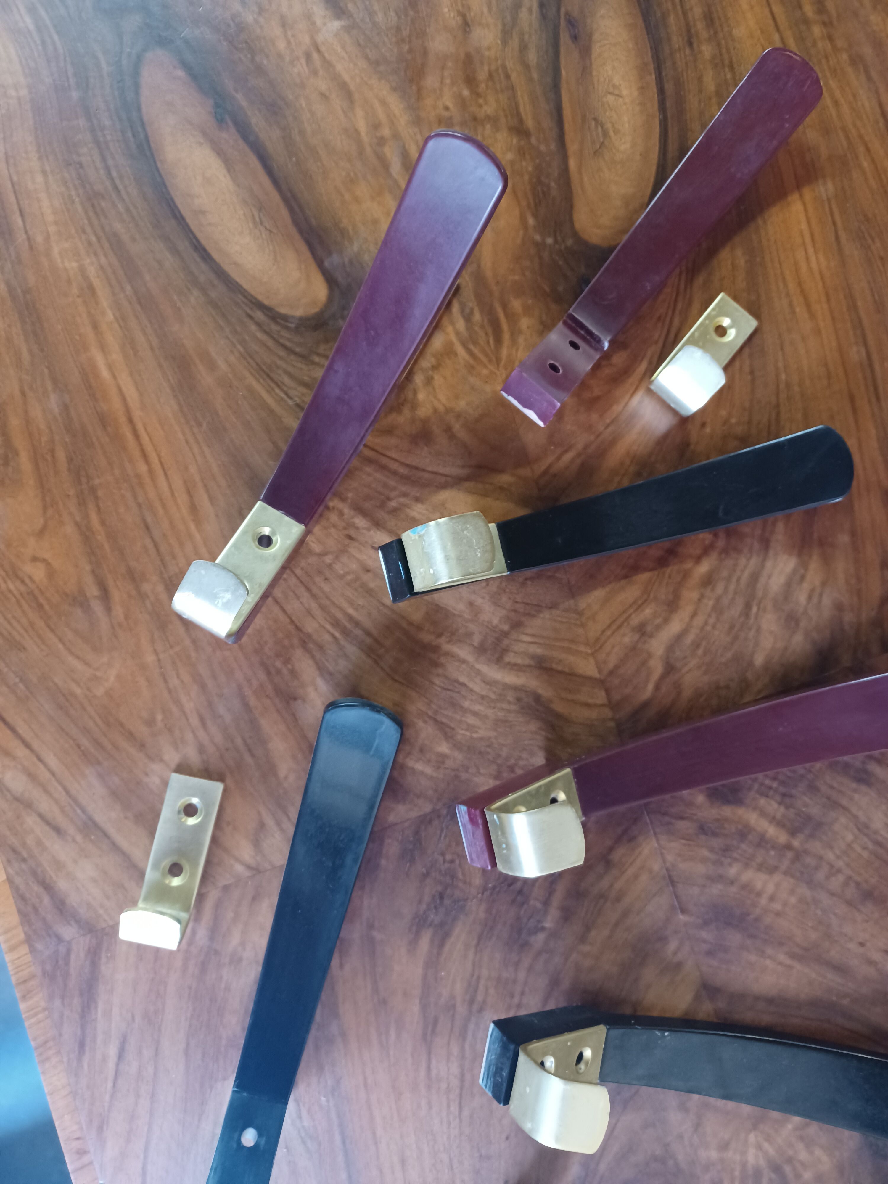 10 hooks, KM Austria, bakelite and brass