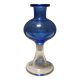 Vase with trumpet-shaped foot, in translucent and blue glass, model Lagune, 1974.