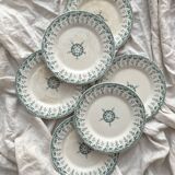 6 iron earth dessert plates "Sagittaires" Gien
