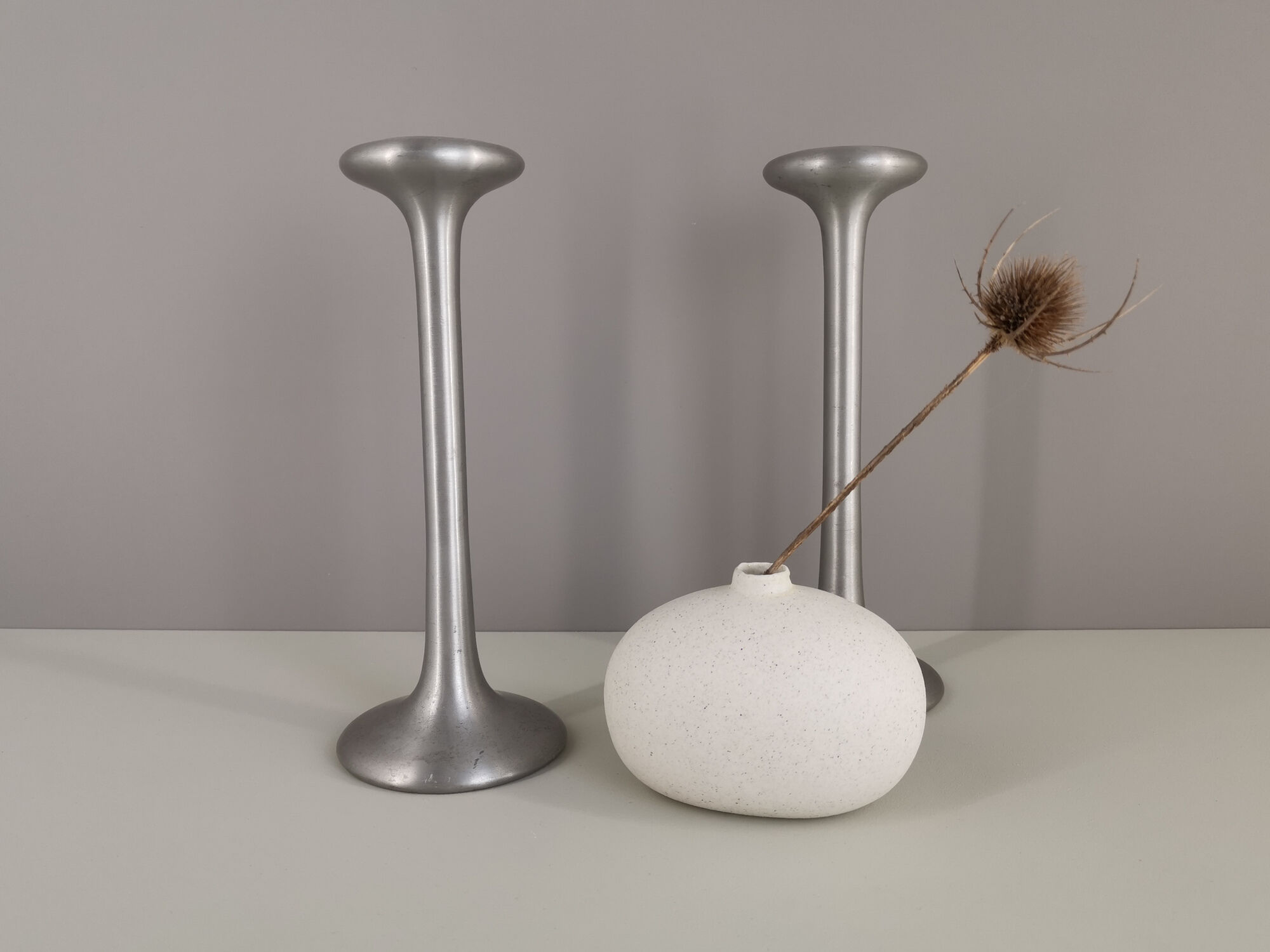 Pair of Ikea candlesticks by designer Carl Öjerstam
