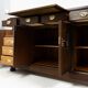 Large buffet with 4 doors in oak and mahogany - early 20th century