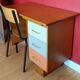 Restored vintage desk + matching chair 89 x 50 x 76 cm