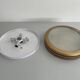 Design/One, flush lamp in glass, gold and brown metal, 1960s, Germany