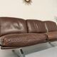 De Sede DS31 vintage leather 3-seater canapé banquette from the 1970s.