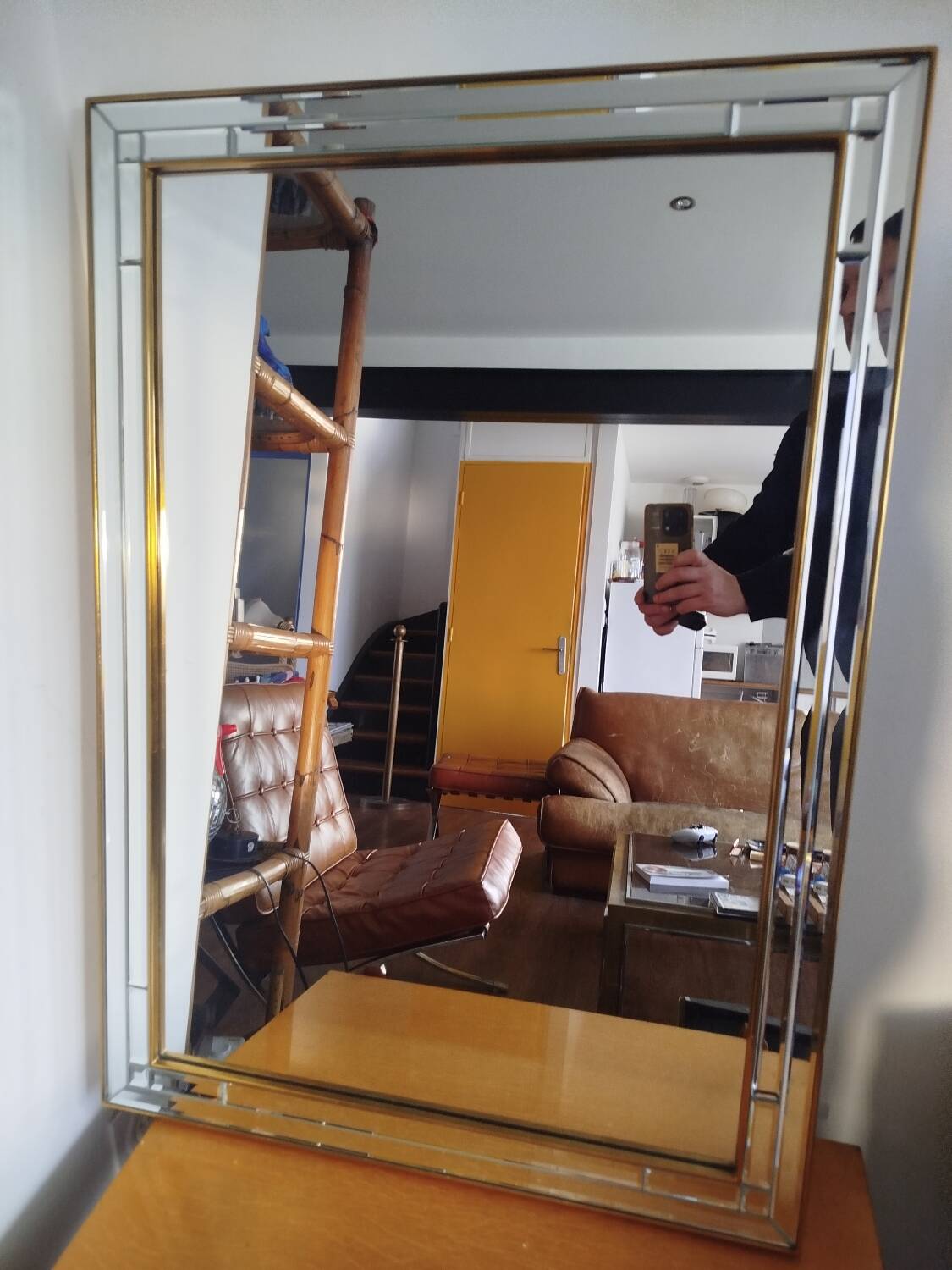 Bevelled Grand Mirror Deknudt, 1970s