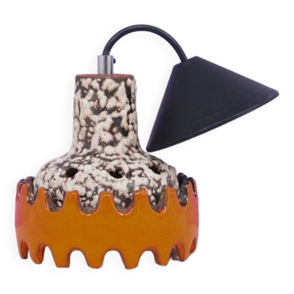 Lampe suspendue vintage orange fatlava allemagne de l'ouest