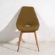 Chaise en bois et tissu ocre, c.1960
