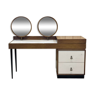 70s dressing table with 2 round mirrors