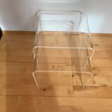 A pair of Lucite tables from the 1970s