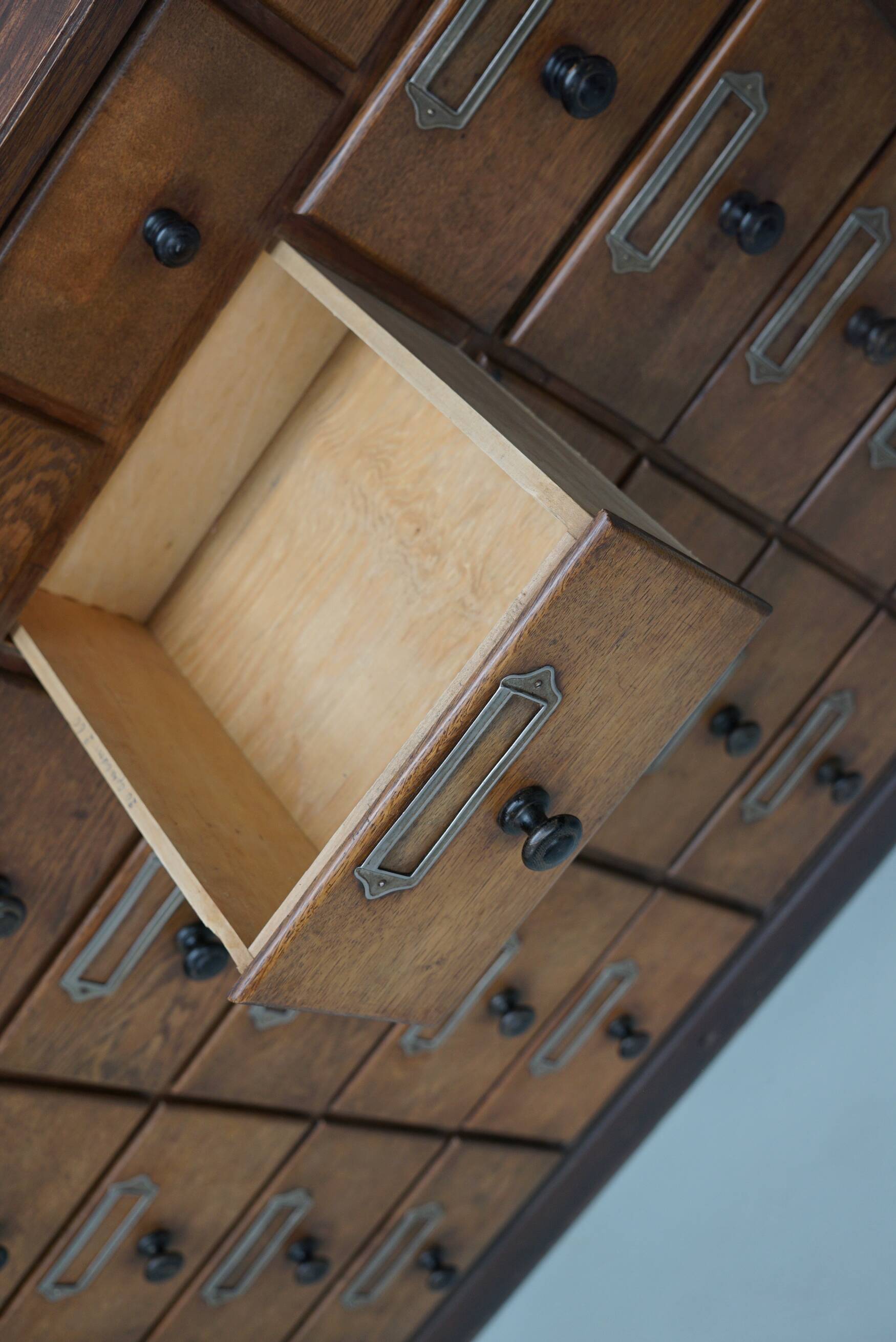 Antique Large German Oak Apothecary / Pharmacy Cabinet, 1920/1930s