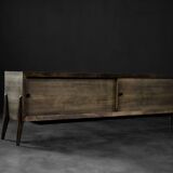 Buffet scandinave en frêne avec poignées en métal mat, style Mid-Century Modern, années 1960