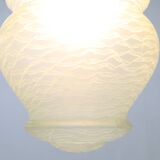 Art Deco pendant lamp with green glass shade, France ca. 1940