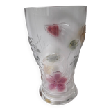 Vintage Luminarc decorated nasturtium vase (25cm) A1