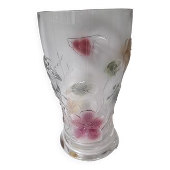 Vintage Luminarc decorated nasturtium vase (25cm) A1